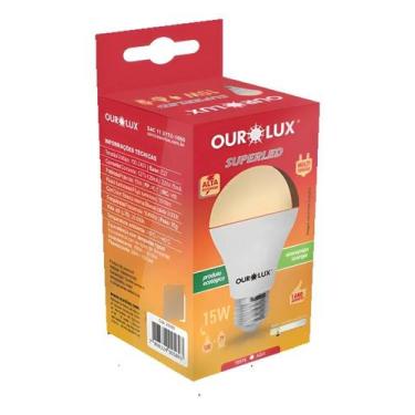 Imagem de Kit 5 Lâmpadas Led Bulbo A60 15w 3000k Luz Amarela Ourolux 1, Bivolt