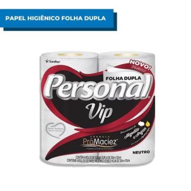 Imagem de Papel Higiênico 30m Folha Dupla Personal Vip com 4 Rolos