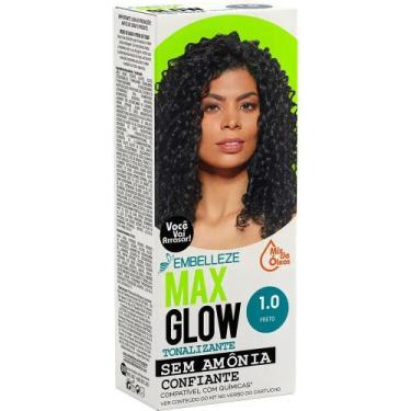 Imagem de Tonalizante Vegano MaxGlow Preto Confiante 1.0 Sem Amônia NOVEX MaxGlo
