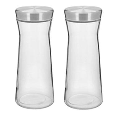 Imagem de KIT 2 POTE MANTIMENTOS HOME&CO COM TAMPA DE VIDRO 1,5 LITRO 26x11x11cm