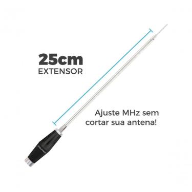 Imagem de Antena para Rádio PX Veicular Mini Marinox B-2005P25 Compatível com Faixa Cidadão 10 e...