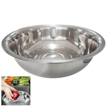 Imagem de Tigela BSL3877-2 para Preparo de Receitas em Inox Multiuso Resistente para Cozinha e Mesa Inox Braslu