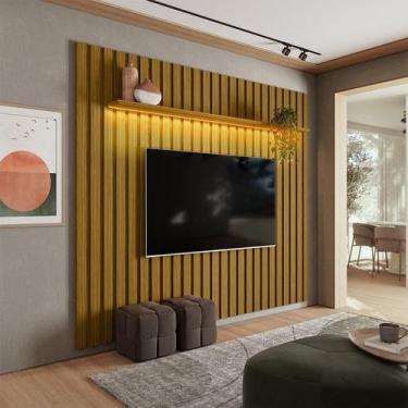 Imagem de Painel para TV até 70 polegadas Cádis com LED Cedro - Modern