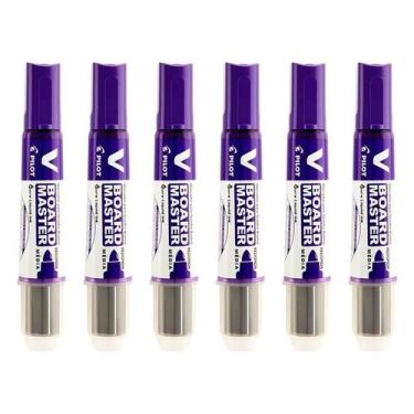 Imagem de Pincel para Quadro Branco Recarregável Board Master Violeta 6 Unidades