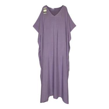 Imagem de E0431 Vestido Longo Maxi Solto Casual Indiano Saída Praia Plussize - X