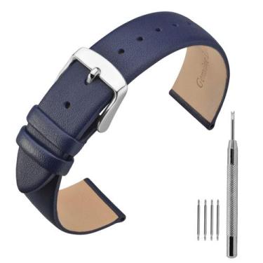 Imagem de Pulseiras de relógio ANNEFIT em couro de bezerro de 16 mm com fivela d