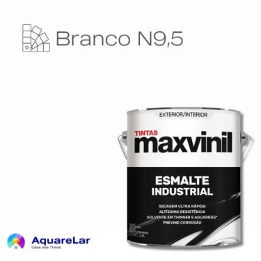 Imagem de Esmalte Industrial Maxvinil Brilhante 3,6L, BRANCO N9,5