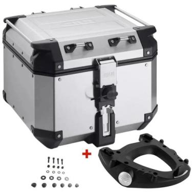 Imagem de Baú Givi Monokey Traseiro Trekker Outback 42L Obkn42A Prata + Base M5 