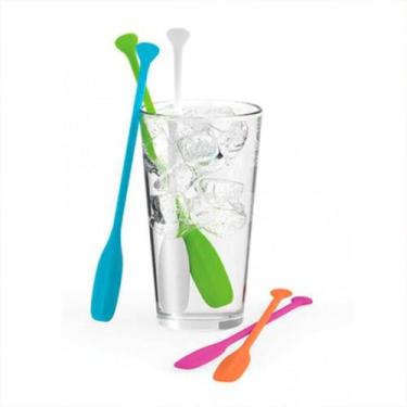 Imagem de Kit 5 Mexedores para Coquetéis Du Vin Colheres Coloridas Drink Bar Ute