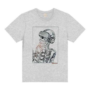 Imagem de Camiseta Infantil Menino Manga Curta 100% algodão rovitex, Cinza, 14
