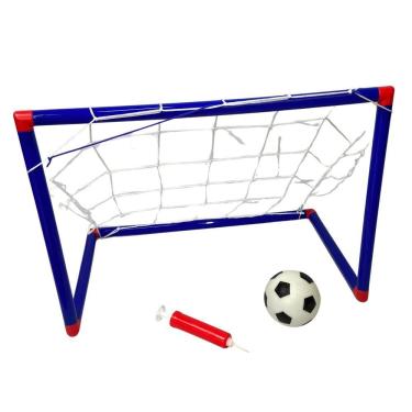 Imagem de Trave de Futebol Infantil com Bola Mini Gol Educativo para Brincar em Casa e ao Ar Livre Azul