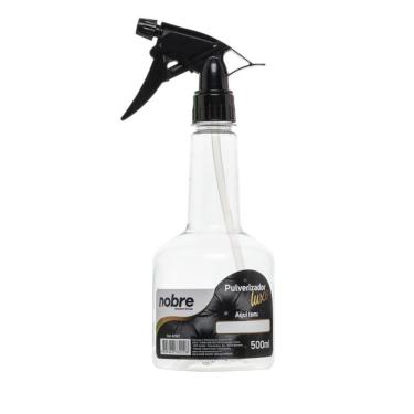 Imagem de Pulverizador Transparente Luxo 500ml para Limpeza e Umedecimento em Pet e Polipropileno com Gatilho Ajustável Preto