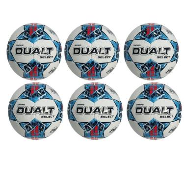 Imagem de Kit 6 Bolas de Futebol Campo Select Pro Costurada à Mão Azul e Vermelho para Treino e Jogo Dualt