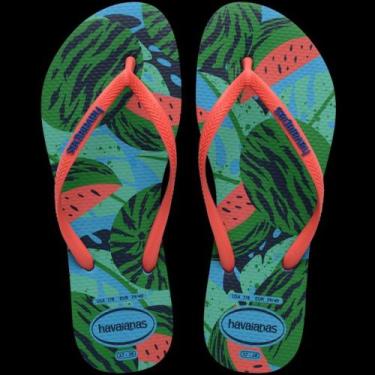 Imagem de Chinelo havaianas slim summer azul, 33/34
