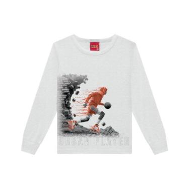 Imagem de Camiseta infantil manga longa menino Kyly ref 1000835, 10, Cinza