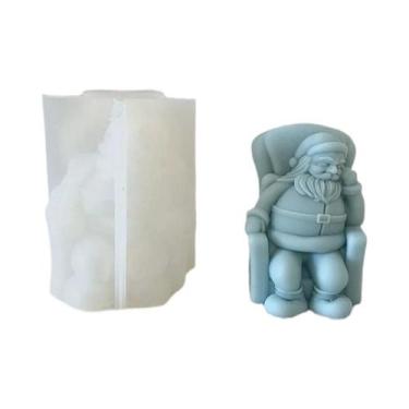 Imagem de Molde De Silicone Para Vela De Papai Noel Sentado No Sofá, Molde De Re