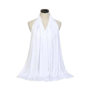 Imagem de Lenço Hijab De Algodão Modal Macio Para Mulheres, Xale Muçulmano Longo