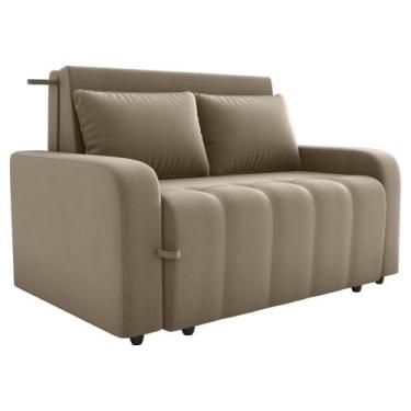 Imagem de Sofa Cama 2 Lugares 138 cm Amora Veludo Maserati Marrom Claro Milani S