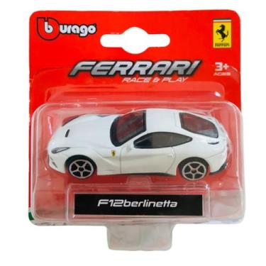 Imagem de Miniatura Carro Ferrari F12 Berlinetta 1/64 Branco Bburago 56000