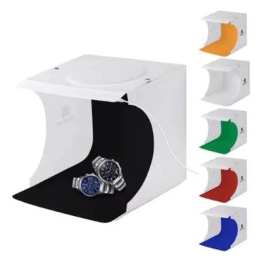 Imagem de Mini Estúdio Fotográfico Cabine Dobrável 23x24 LED 6 Fundos - B-Max