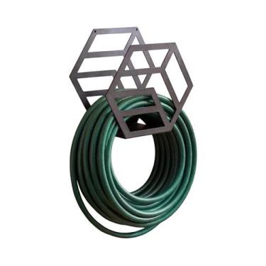 Imagem de Enrolador de Mangueira em Metal para Parede 25cm Preto - Montar & Plan
