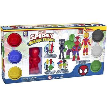 Imagem de Kit de moldes e massinhas spidey e amigos cotiplas - Cotiplás, Vermelh