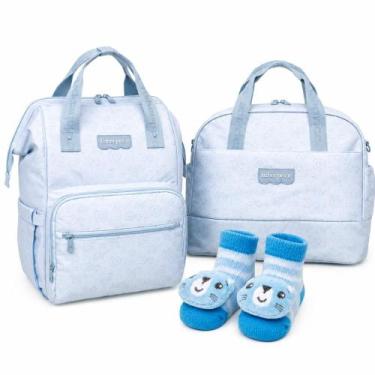 Imagem de Kit mochila + meia rn 3d e bolsa maternidade média dosy boys - fisher 