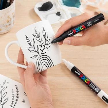 Imagem de Caneta Posca PC3M Uniball  Marcador Ponta Fina 0.9-1.3mm  Tinta Base Á