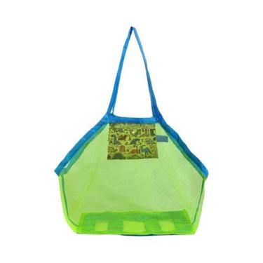 Imagem de Bolsa De Praia Grande Multicolorida Em Malha Respirável Dobrável Com F