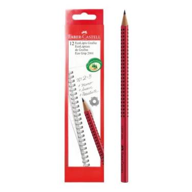 Imagem de Kit c/ 6 Lapis Eco Grip Triangular Vermelho 2b Faber Castell - Faber-C