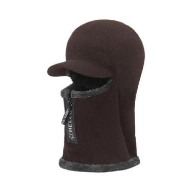 Imagem de Gorro De Lã Tricotado Para Homens, Quente E À Prova De Vento, Com Prot