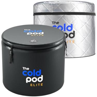 Imagem de The Cold Pod Banheira de gelo com isolamento Elite, banheira portátil de 120 galões com tampa isolada de nave espacial, compatível com chiller
