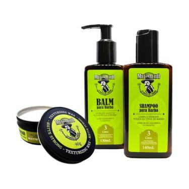 Imagem de Kit Barba e Cabelo - Shampoo e Balm para Barba + Pomada Modeladora Mat