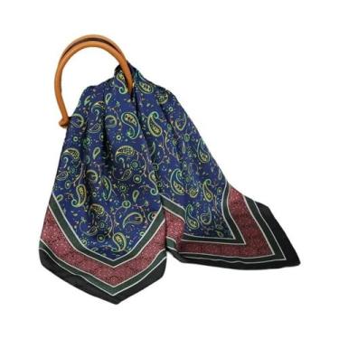 Imagem de Lenço Quadrado De Seda Luxuoso Feminino Com Poás, Hijab De Cetim, Faix