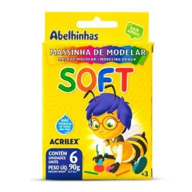 Imagem de Massa de modelar Soft 90g com 6 cores 07316 - Acrilex