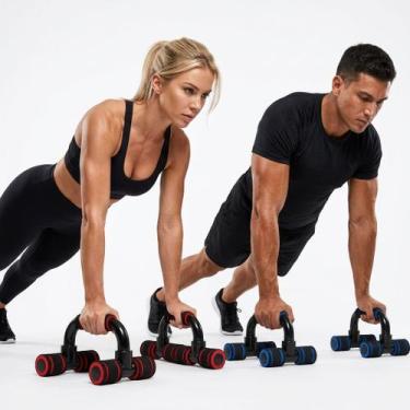 Imagem de Apoios Kit Para Flexão de Braço com Pegadores Anatômicos Antiderrapant