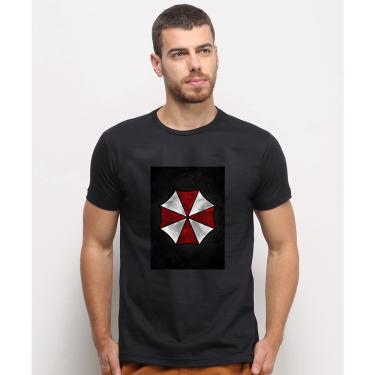 Imagem de Camiseta masculina Preta algodao Logo Simbolo Umbrella Resident Evil