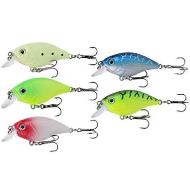 Imagem de Isca de pesca, 5 unidades 3 ganchos alta taxa de peixes 6 cm de comprimento conjunto de isca de pesca de peixe pequeno e colorido, engraçado para homens pescadores