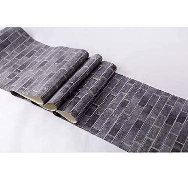 Imagem de WSWJDW 3D PVC impermeável papel de parede texturizado tijolo pedra papel de parede em relevo sala de estar quarto fundo papel de decoração de parede, 1,53 cm x 10 m