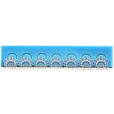 Imagem de Sugarcraft Ferramenta de decoração de bolo Art Deco semicircular mini borda de renda molde de silicone para cobertura em forma de renda 17 x 3,5 x 0,5 cm