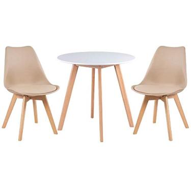Imagem de Mesa de jantar redonda 70 cm + 2 cadeiras Leda