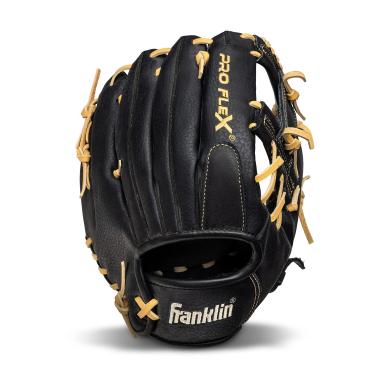 Imagem de Franklin Sports Luva de beisebol Proflex - luva masculina + feminina adulto - arremesso para destros - beisebol + luva de softbol Fastpitch - preta - 29 cm