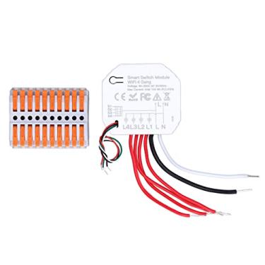 Imagem de Módulo de interruptor de 4 grupos WiFi Módulo de luz Smart Home App Controle remoto Módulo de interruptor de temporizador Módulo de interruptor de luz inteligente WiFi Mini interruptor de luz inteligente Módulo de relé de interruptor de luz inteligente 90-250V