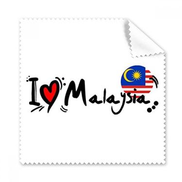 Imagem de I Love Malaysia Bandeira de Palavras Amor Ilustração Coração Pano de Limpeza Limpeza de Tela de Celular 5 peças