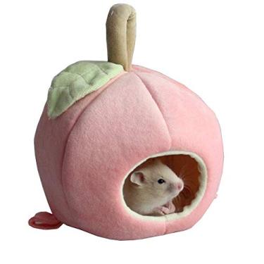 Imagem de ANIAC Acessórios para Ninho de Cama para Casa de Frutas de Inverno para Hamster Guiné-porco porco-espinho chinchila Hamster e animais pequenos (Rosa)