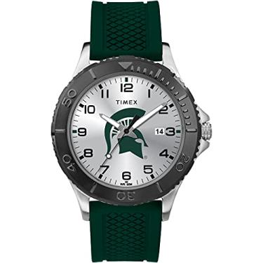 Imagem de Timex Tribute Relógio masculino Gamer 42 mm Quartzo com pulseira de silicone, Michigan State Spartans,