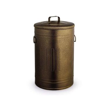 Imagem de Lixeira 30 Litros Ouro Velho Lata De Lixo Americana De Metal