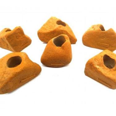 Imagem de Kit 6 Agarras Escalada Tamanho M Realrocks Sem Fixador Ocre