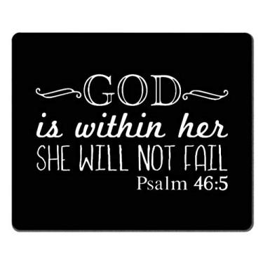 Imagem de Amcove Psalm 46: 5 God is Within Her,She Will Not Fall- Verso da Bíblia Mousepad borracha antiderrapante Mouse Pad retangular mouse pads para computadores laptop