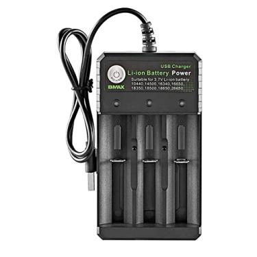 Imagem de Carregador de bateria USB inteligente Li-ion 18650 3 compartimentos para mais baterias de lítio